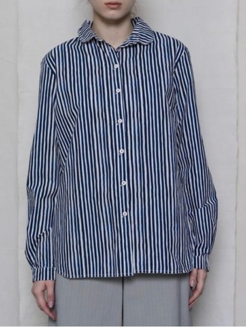 H+ HANNOH WESSEL CHINZIA SHIRT - INK STRIPE 38 (Small 6-8)